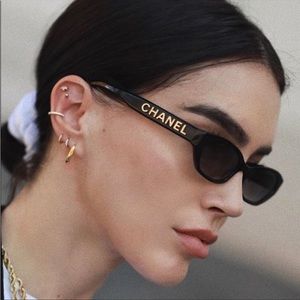 ISO of this Chanel Black Rectangle Name Logo Sunglasses A71280